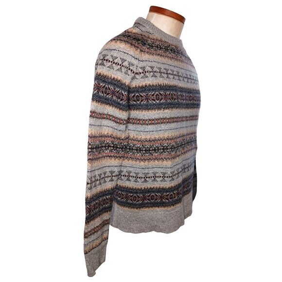 J Crew Mercantile Crewneck Sweater Mens M Fair Isle Wool Grandpa Academia Preppy - Picture 2 of 14